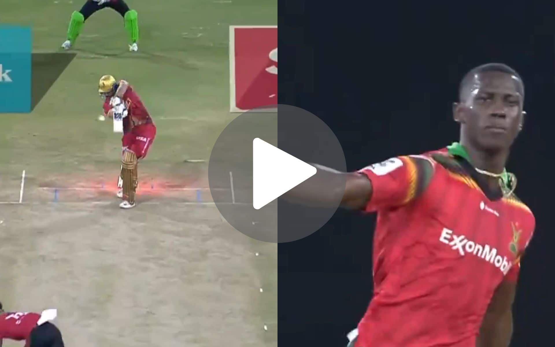 [Watch] Shamar Joseph Knocks Over Tim David For A Golden Duck With An Absolute Peach In CPL